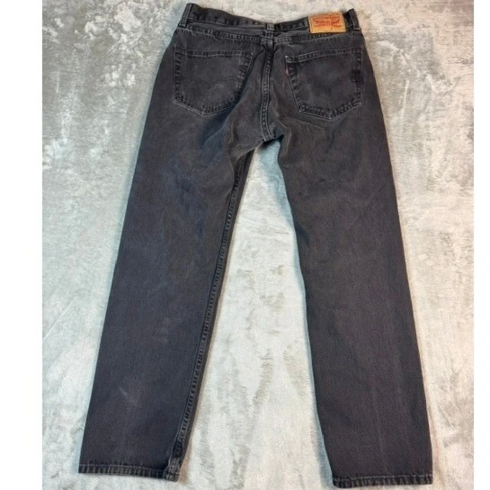 Levi's Jeans Mens 31x30 505 Regular Fit Straight Leg Faded Black Denim Pants